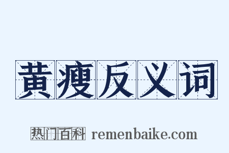 黄瘦反义词是什么意思的图片